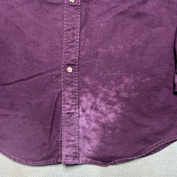 Vintage 80s 90s long sleeve flannel shirt carhartt chamois cotton maroon large - Picture 2 of 9